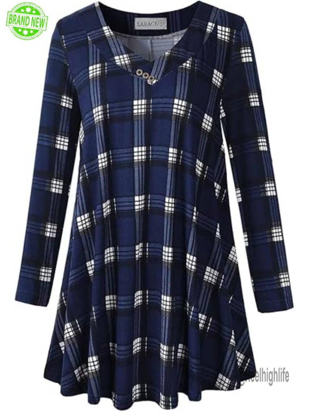 Plus Size Tunic Top Long Sleeve V Neck Blouse Flowy T Shirt for Leggings